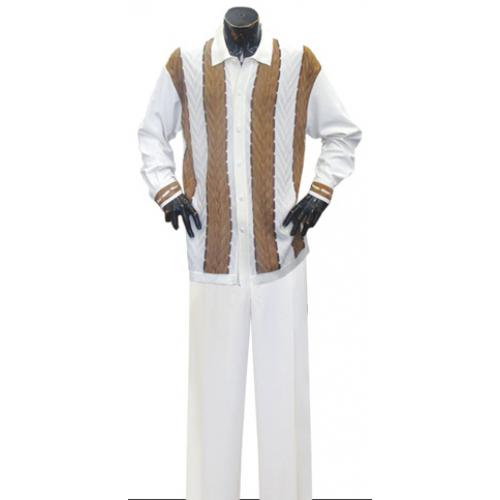 Silversilk Cream / Sand / Self Design 2 Pc Silk Blend Outfit # 1490 / 490